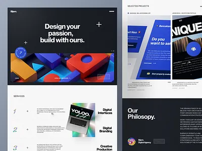 Bijem - Digital Agency Website agency design digital agency landing page minimal minimalist portfolio typography ui ux web design website