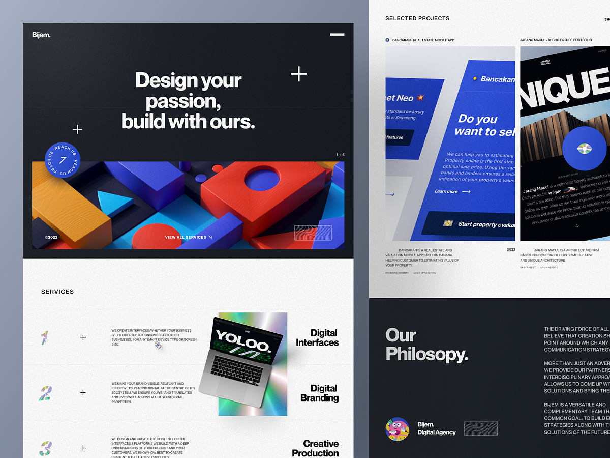 Bijem - Digital Agency Website by Risang Kuncoro ® for Indev on Dribbble