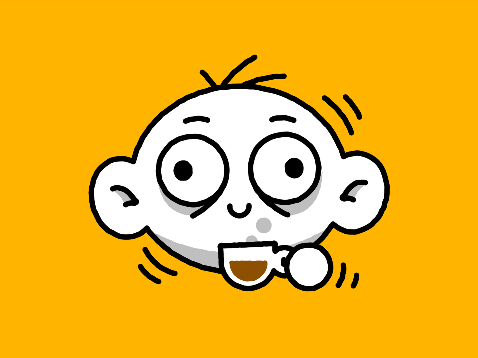 Coffee Mad animation anxiety branding cartoon character coffee crazy cute design espresso flat funny gif illustration logo mad mascot motion design outline silly