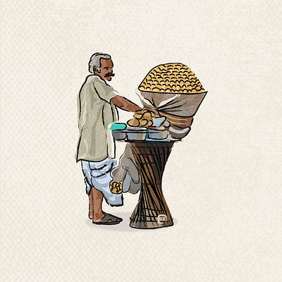 STREET FOOD (love for panipuri) artist artwork characterdesign design designs food foodie golgappa illustration illustration digital illustrator man panipuri poster print stall streetart streetfood texture vector