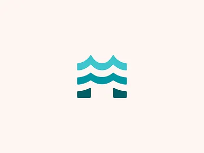 M Wave Logo branding design flat graphic design icon icons identity letter logo m mark ocean simple typogaphy waves