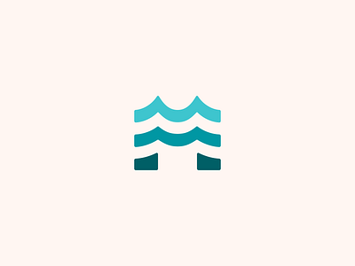 M Wave Logo branding design flat graphic design icon icons identity letter logo m mark ocean simple typogaphy waves