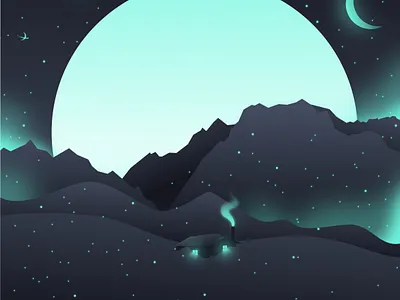 Lonely Cabin adobe adventure cabin design illustration isolation snow space utah vector winter