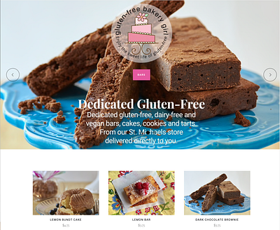 Gluten-Free Bakery Girl E-Commerce Website design graphic design web design website