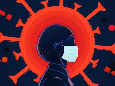 Coronavirus Podcast Episode Art coronavirus editorial face mask facemask illustration illustrator photoshop