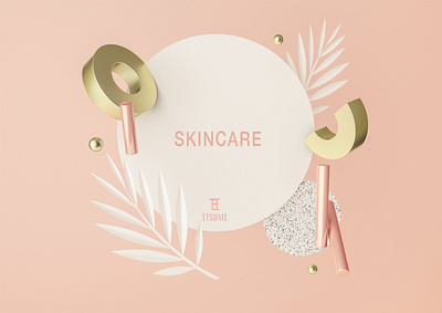 ITSUMI skincare beauty branding cosmetics creams design makeup packaging render skincare ui