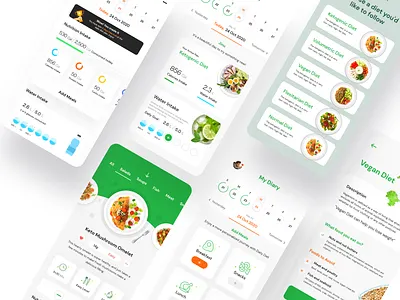Healthy Diet app calicut calorie debut diary diet diet app fitness food graphics icons illustration mobile ui ui8 ui8net ux weight