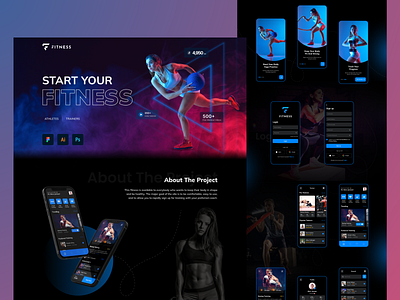 Fitness Landing Page case study crossfit exercise fitness fitness ui gym header health home page landing page nutrition personal trainer sport ui design ux design webdesign website website design workout yoga