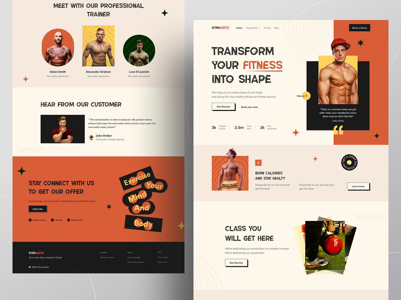 Fitness Landing Page by Ofspace on Dribbble