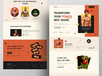 Fitness Landing Page bodybuilding crossfit fitness fitness club fitness website fitnessmodel gym health healthy landing page lifestyle nutrition personaltrainer sport training ui design web website weightloss workout