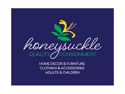 Honeysuckle Quality Consignment Branding, Logo and Sign branding design graphic design illustration logo logo design typography