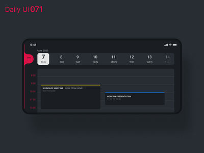 Daily Ui 071 - Schedule app daily 100 challenge daily ui daily ui 071 dailyui dark dark mode dark ui dashboard design schedule schedule app ui ui design uidesign user interface ux ux design