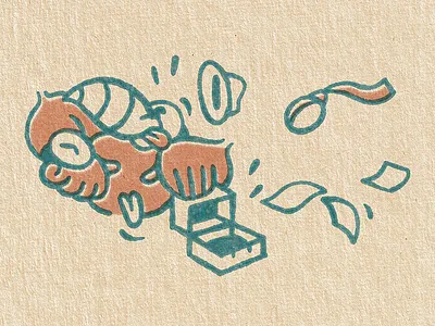 It's Happy Hour! 50s branding design ephemera historic illustration logo mascot procreate retro texture vintage