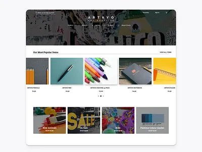 Artayo Art Supplies desktop design ecommerce ecommerce design ui ui design user interface ux design