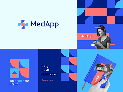 MedApp Branding abstract app corporate data doctor finance friendly futuristc health home human identity logo medical modern monitor technology track vibrant well being