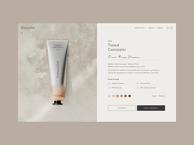 Naturalist. 3d clean concept cosmetic design ecommerce eshop product shop ui ux webdesign