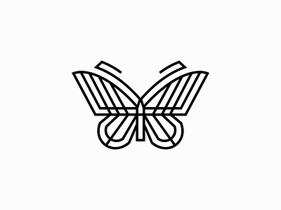 Line Art Butterfly Logo animal beauty black branding butterfly design emblem fashion geometric icon illustration insect lines logo mark modern premium symbol symmetry vector