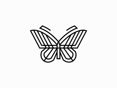 Line Art Butterfly Logo animal beauty black branding butterfly design emblem fashion geometric icon illustration insect lines logo mark modern premium symbol symmetry vector