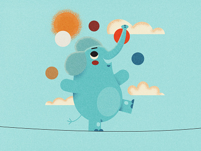 Juggler children illustration elephant fun illustration juggler