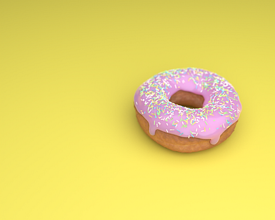 3D donut 3d 3dart 3dblender 3dillustration blender3d blender3dart donut illustration pink render yellow