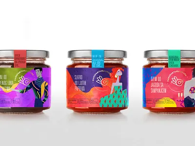 Extraordinary Jams branding champagne character chilly chutney gold foil illustration jam jar label organic package package design packaging design strawberry