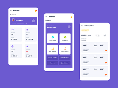 Supplymint Dashboard summary app design clean app dashboard light colors mobile dashboard purple reports ui ux