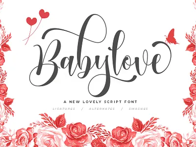 Babylove Script animation app best seller design font font awesome font design font family fonts illustration illustrator lettering logo smoothie typography web website wedding card