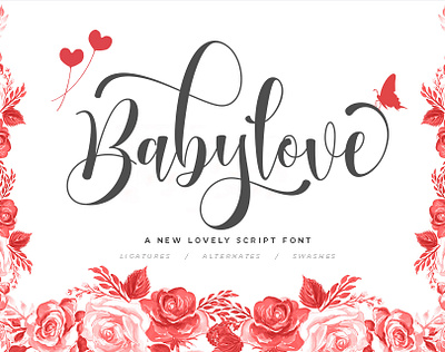 Babylove Script animation app best seller design font font awesome font design font family fonts illustration illustrator lettering logo smoothie typography web website wedding card