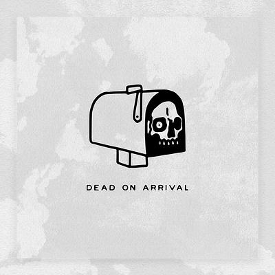 DEAD ON ARRIVAL custom type font hand lettering illustrator lettering skull skull logo type typedesign