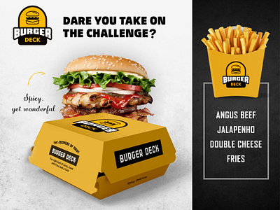 BurgerDeck branding design bread burger flyer burger logo cheese fastfood illustration logo design mockup vector logo