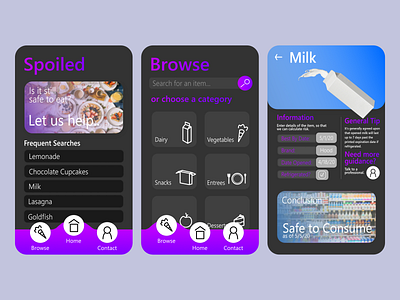 Expiration App UI affinity designer app branding creation design food gradient illustration mobile phone ui ux vector