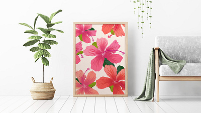 Hawaiian Hibiscus Flower Illustration abstract art clean editorial art editorial design editorial illustration flat flat design flat illustration graphicdesign hibiscus illustration illustration art illustrator minimal