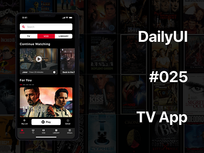 Daily UI Challenge / 025 - TV App 025 dailyui design ui ux