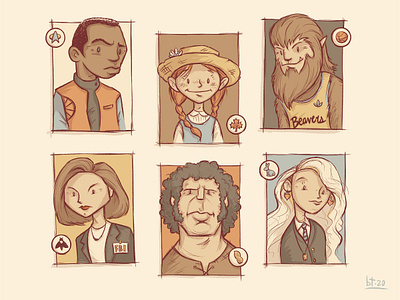 Six FanArts Challenge andre the giant anne of green gables anne shirley character design clarice starling digital illustration fezzik geordi laforge harry potter illustration jodie foster levar burton luna lovegood michael j fox silence of the lambs star trek teen wolf the princess bride