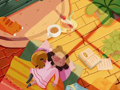 Girl in sleep gif illustration