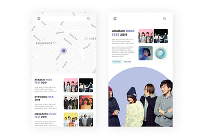 Event App Concept band booking event map mobile music ticket booking tickets ui ux web