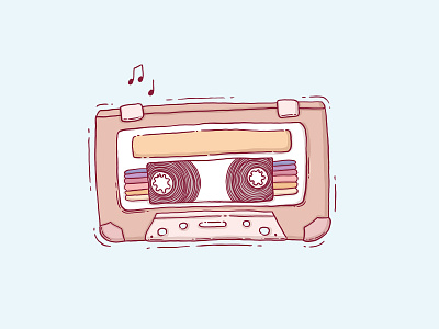 Mixtape 2d art cassette tape digital art drawing hand drawn illustration mixtape music pastel color