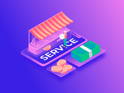 Online shop (Service) 3d app buy buyer gradient icons illustration isometry man money online online shop online store pay product quarantine service shop store technology