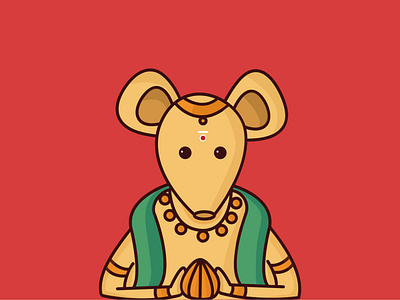 Mooshika adobe illustrator desigodicons ganesha iconography illustration indian illustrator indian mythology modak mooshika