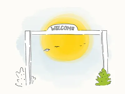 Welcome Gates brushes cowboy farming gates hand drawn illustration ipad pro life paintbrush procreate ranch sun sunset travel traveling vacation welcome womenofillustration