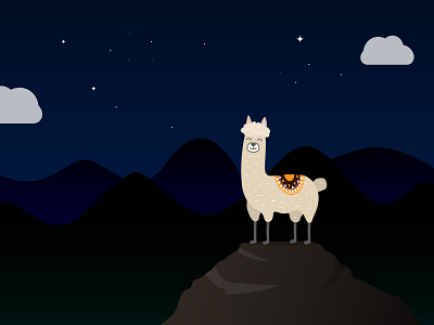 Lama aminal design flat design gradient illustration landscape peru