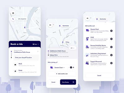 Book a Ride art bus design illustration lift loop ride haul ride share rider transit transition transportation uber uber clone uber design ui ux vector