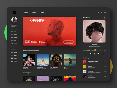 Music Streaming Desktop App UI Concept app apple music dark ui desktop app music music app music player music streaming product design spotify streaming app ui ux web app web design website