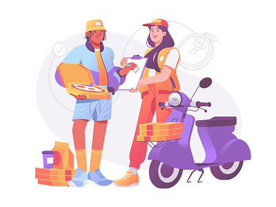 Delivery Illustration art character cooking courier service delivery delivery app delivery service design fast delivery food food delivery illustration illustration art illustration for web illustrator logistics order service shakuro vector