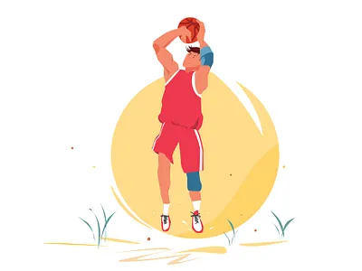 Basket Ball basketball design digital illustration digitalart flat games icon illustration minimal sports ui ux vector website