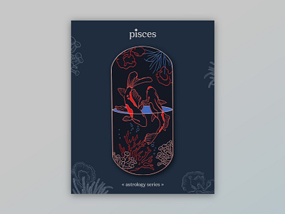 Pisces Enamel Pin astrology badge emulsion enamel pin fish horoscope illustration pins pisces star sign vector zodiac