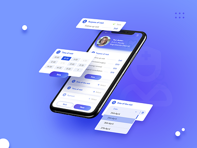 App - registration to the dentist @daily ui android app app blue gradniet design icon ios ios app medical app registration registration form registration page ui ux