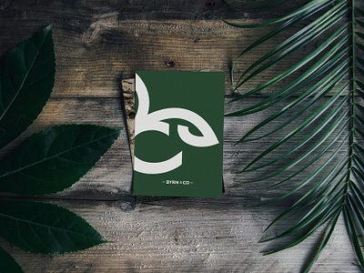 Byrn & Co Postcard 2d adobe illustrator branding daily dark green design flat icon identity illustration leaf minimal mockup postcard wip