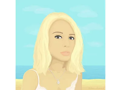 Portrait adobe illustrator girl illustraion portrait sea vector vector illustration