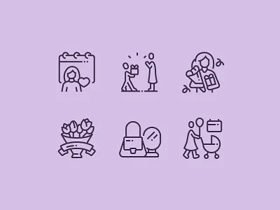 Mother´s Day Icons calendar celebrate celebration child event family flower gift icon icons kid mom mother motherday mothersday perfect pixel
